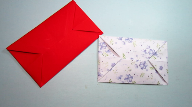 一张纸折一封漂亮的信封,儿童手工折纸信封,简单易学