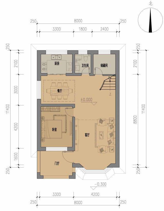 二层民宅设计,812米小体量建筑,布局精巧