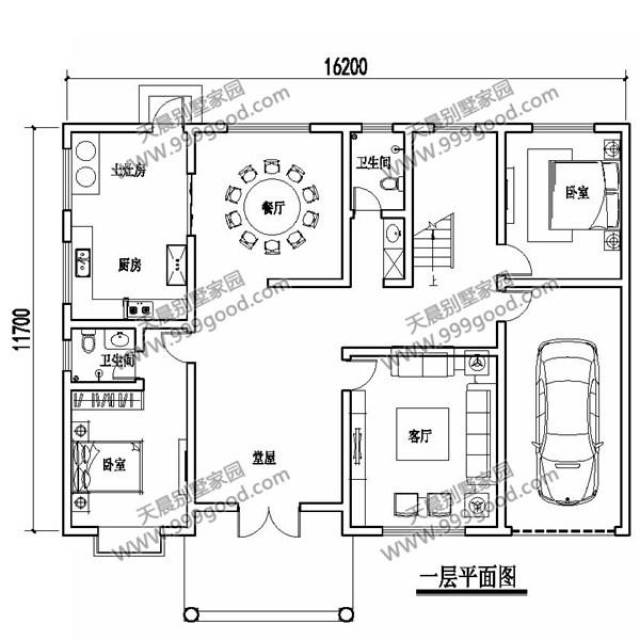 二层别墅设计图:客厅,5个卧室,衣帽间,卫生间,露台,阳台.