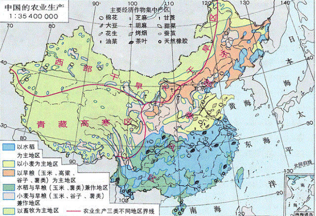 中国农业生产分布图