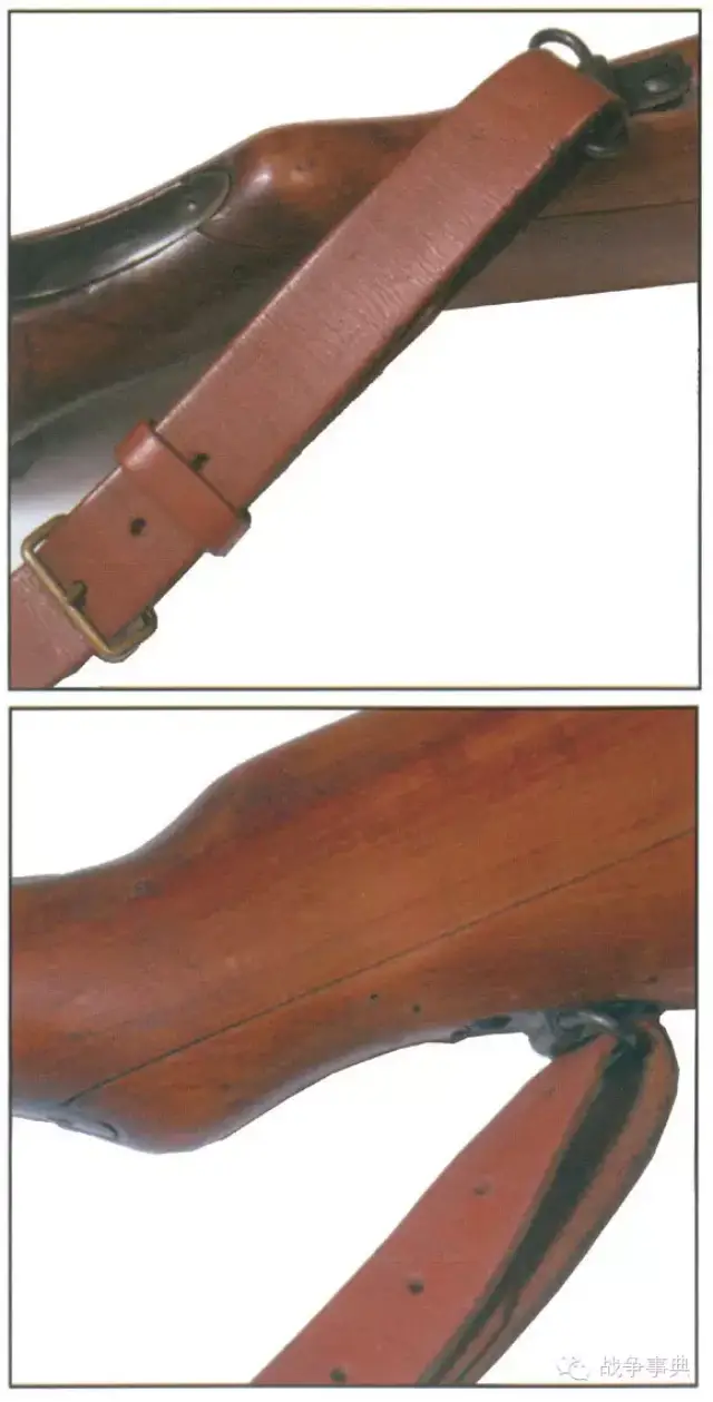 三八式步枪的枪托由两块木料制成,以节省木材
