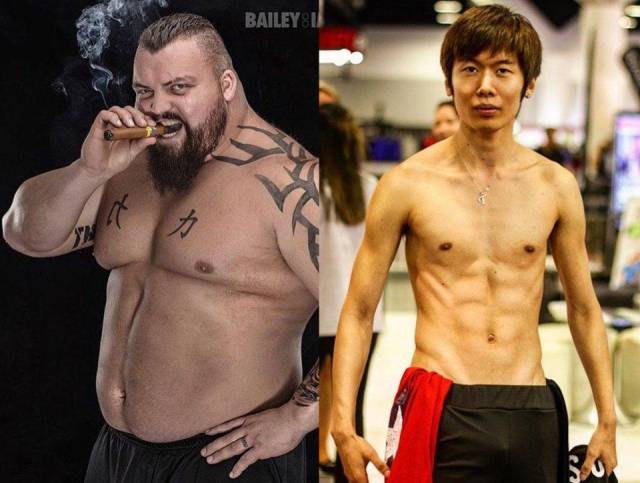 胖子的胸肌瘦子的腹肌，不值一提?那你应该没见过这两位