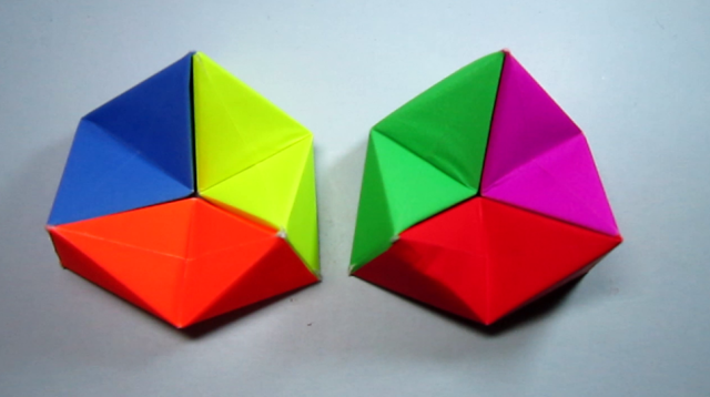 儿童手工折纸教程,一个可以无限翻转的立体小玩具