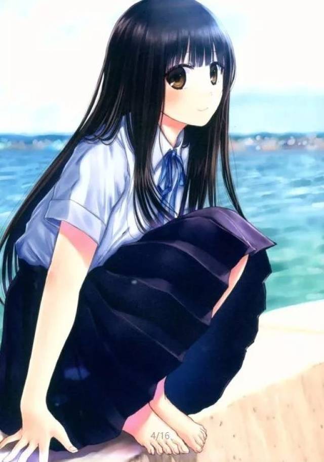 泳池边的少女