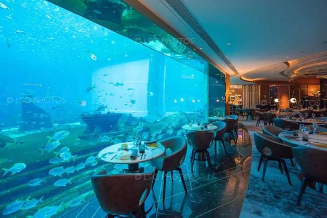 underwater restaurant&bar 奥西亚诺海底餐厅 整个亚特兰蒂斯酒店最