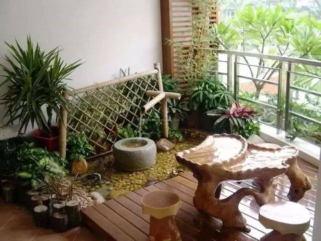 阳台装一个小茶室,小阳台改中式茶室图片,小窄阳台_大山谷图库
