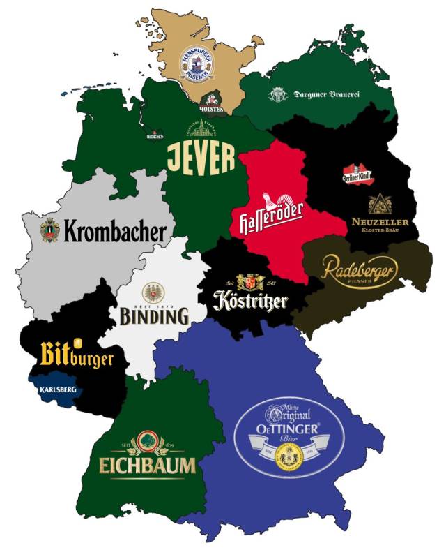 德意志啤酒地图|来看看德国各州著名啤酒品牌都有哪些图片