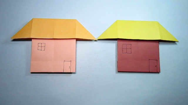纸艺手工折纸小房子,1分钟就能学会简单又漂亮小房子的折法,diy手工
