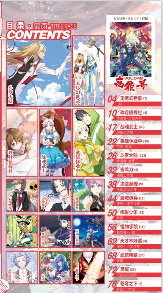 第48期的《炫动漫》新目录来了. 大家快来看看这回有你喜欢的漫画吗?