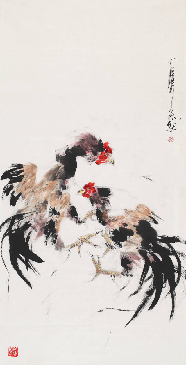 斗鸡 136×68cm