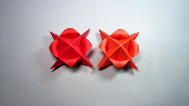 手工折纸花,一张正方形纸几步就能学会小花朵的折法