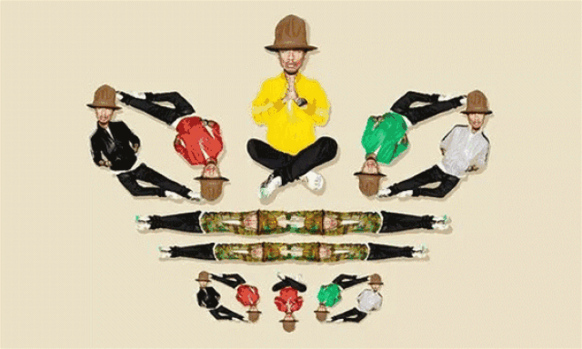 被坳成三叶草logo的 坎爷kanye west和 菲董pharrell williams,如此