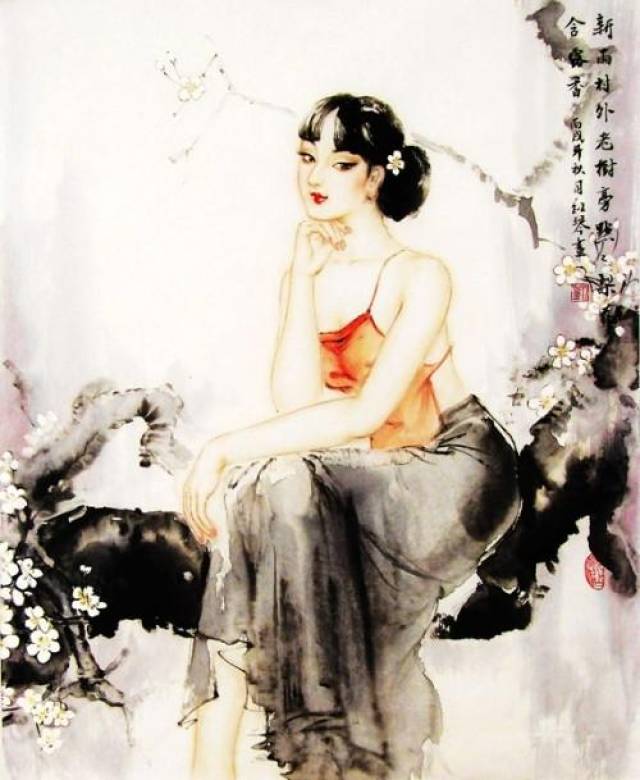 浅谈现代水墨画的艺术功能,水墨画里的美少女,展示水墨人体之美