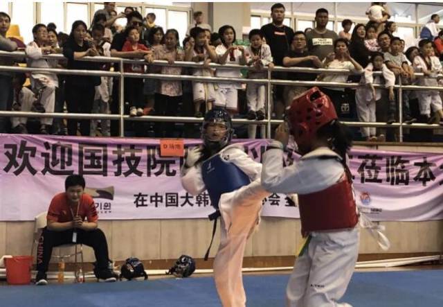 韩国国技院院长吴贤得出席武王决中韩跆拳道交流赛