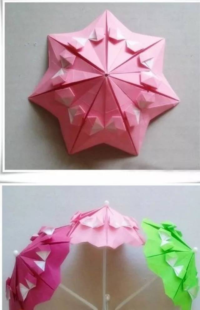 简单,可爱的折纸小雨伞图解教程