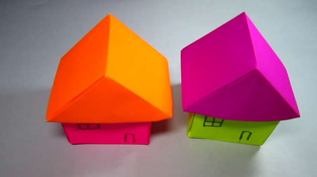 立体房子的折法原来这么简单,几分钟就能学会,折纸小房子