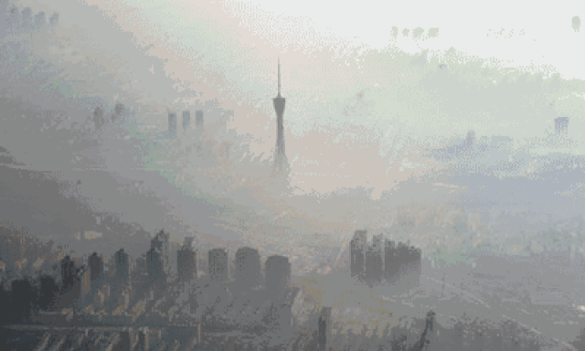 已看不见湛蓝的天空, 曾经层层叠叠的白云 已被暗沉压抑的雾霾所代替