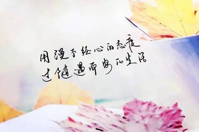 十八个句子,漫不经心的态度,过随遇而安的生活