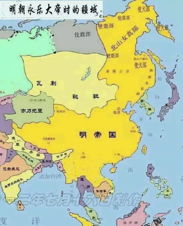 因为明代至【尼布楚条约】签定前,中国的领土可从漠河向北延伸数千