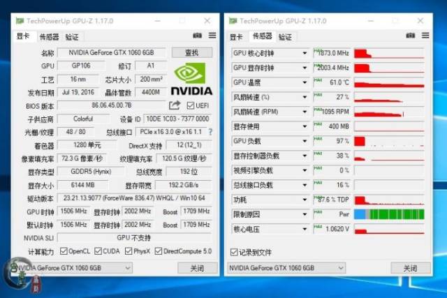 gtx1060 6g显卡的信息.