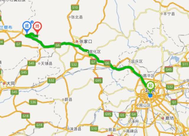 察尔湖旅游景区 北京出发:可沿g6京藏高速至兴和出口下高速,之后行驶