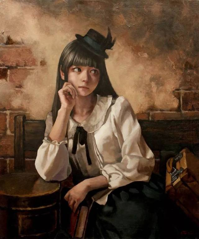 今井  毕业多摩美术大学. 油画以女孩肖像为主,作品恬静,略带忧郁.