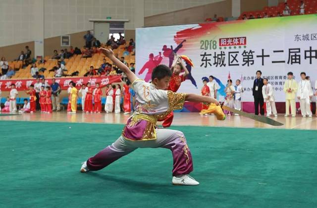 66个武术项目亮相东城区第十二届中小学生武术比赛 图为活动现场 徐鹏