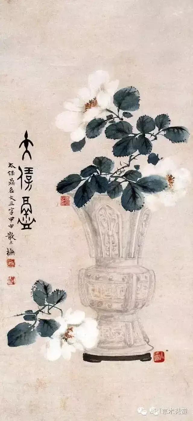 国画中的插花!