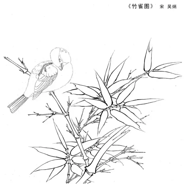 宋画工笔白描,最好的国画学习素材