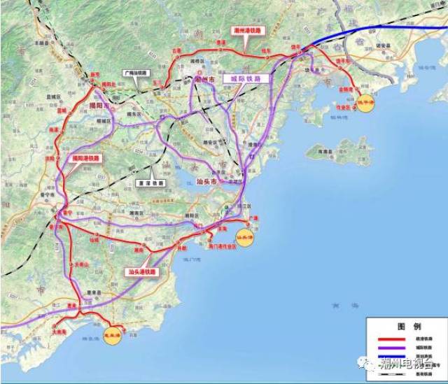 规划还将 汕尾,潮州,揭阳主城区作为区域性副中心,构成粤东地区城际