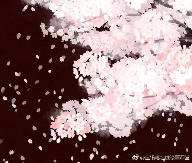 樱花樱花想见你,详细的樱花绘画教程