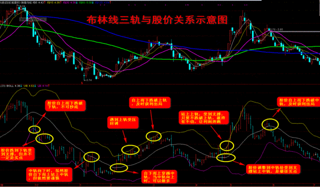 boll指标中的上,中,下轨线的意义