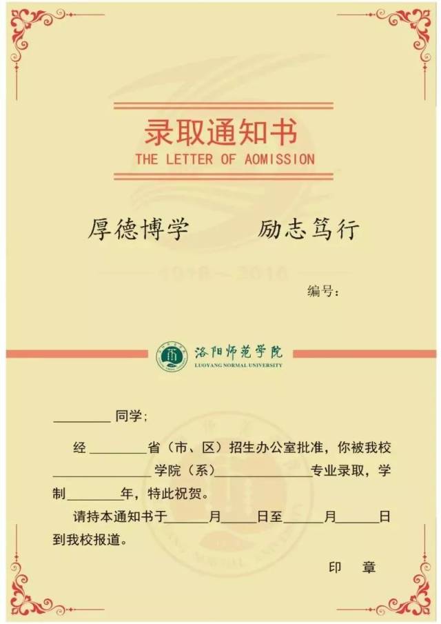 洛阳师范学院录取通知书设计大赛网络投票火热