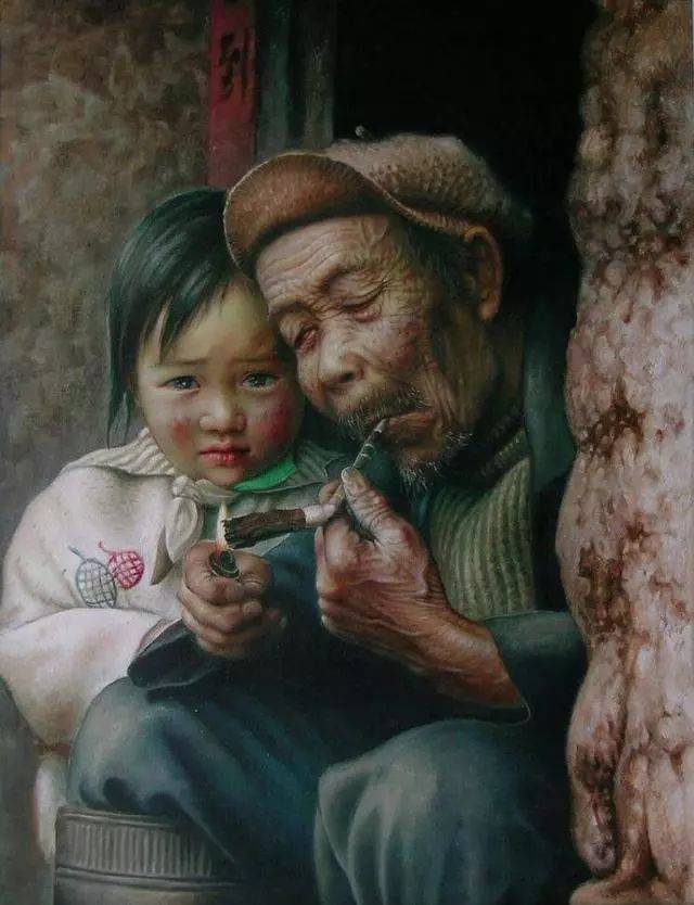 吴培学乡村女孩油画欣赏