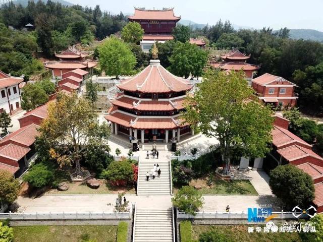 空中俯瞰泉州少林寺观音阁.新华网发(林楷煜摄)