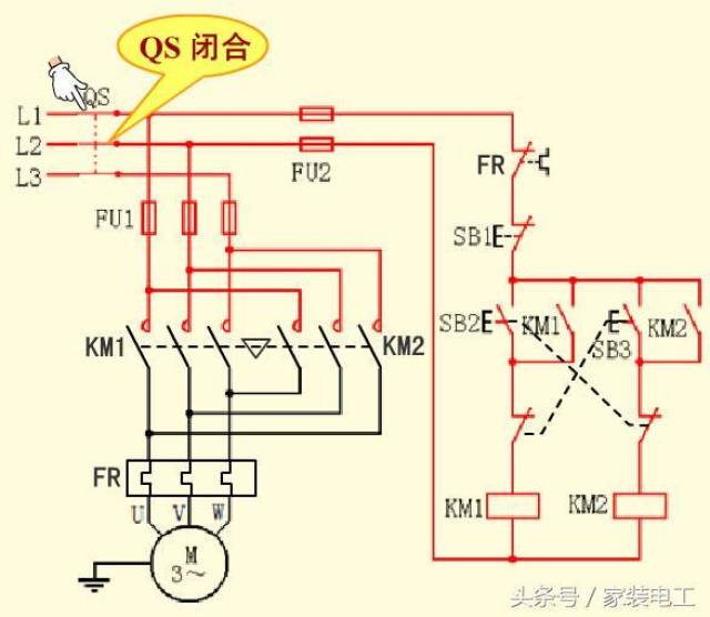 按钮联锁的正反转控制线路