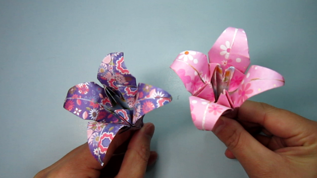 纸艺手工折纸百合花,看一遍就能学会百合花朵的折法