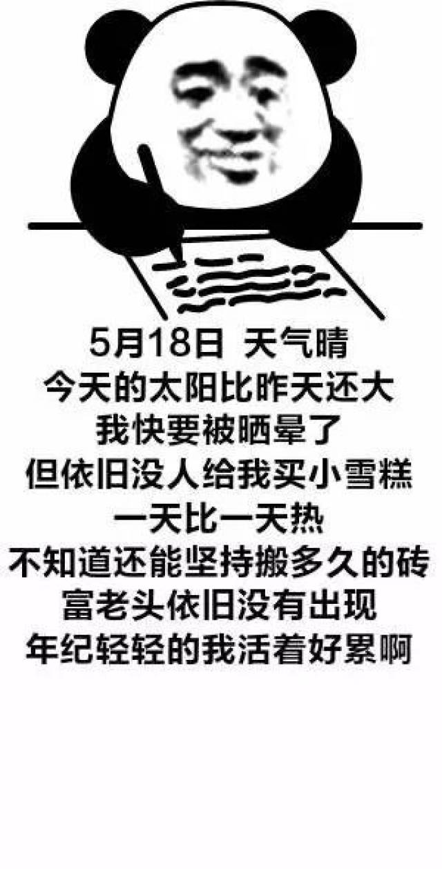 每天都能更新最火的熊猫写日记表情包,不用再求人写了