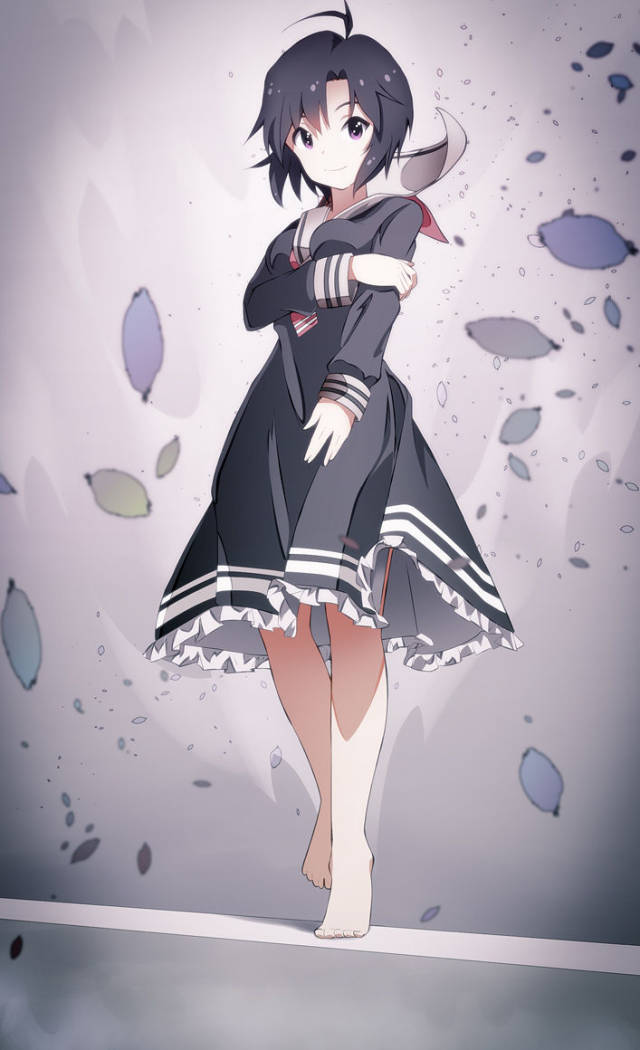 二次元壁纸: 令人怦然心动的水手服连衣裙动漫少女