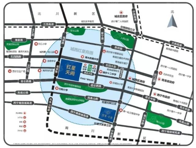 红星地产城市展厅地址:西宁城西区五四西路56号(海湖新区汉庭酒店旁).