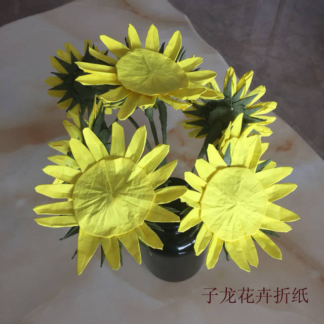 向日葵折纸 大朵花束 鲜花包装