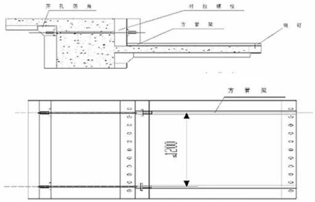 图25 上飘台模板加固方案 6,下飘板支固配模方案 如图26