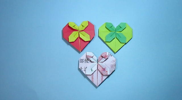 儿童手工折纸,简单的爱心折纸教程,diy手工制作视频.