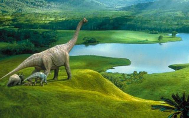 在恐龙家族生存的大部分时代,地球的生态环境非常好,特别是白垩纪时期