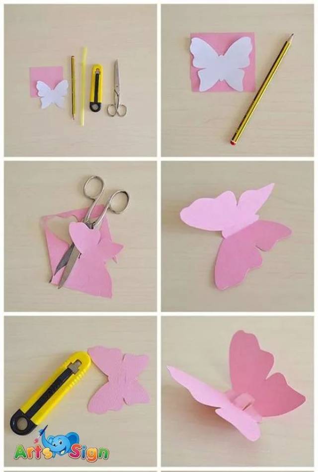 剪纸也可以作为饰物来装点家居,贴一墙飞舞的立体蝴蝶或制作衣服立体