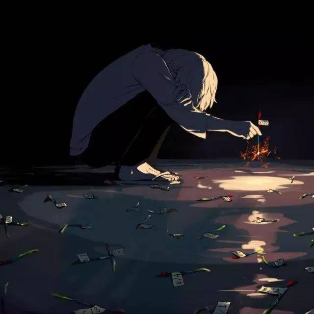 黑暗预警|日本画师用致郁风插画,画出了每一个社会人的心声