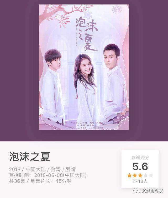 三度翻拍《泡沫之夏》,豆瓣低到5.6 ,浙江台这次选对了剧?