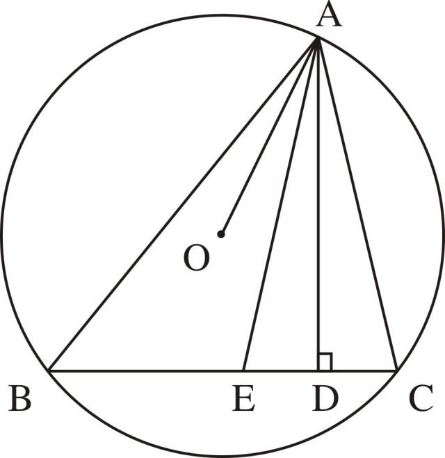 例17 如图3-59,已知:o是△abc的外心,ad是高,ae是角平分线.