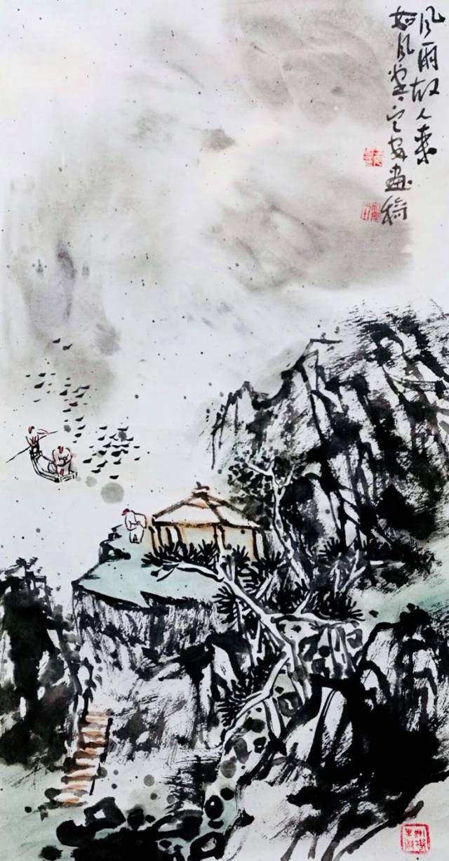 王定安少年时师从著名画家黄叶村先生,坎坷艰辛中走上艺术之路.