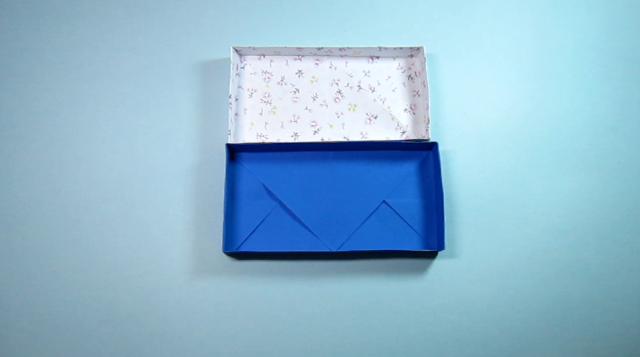 纸艺手工折纸盒子,一张正方形纸折出长方形收纳盒